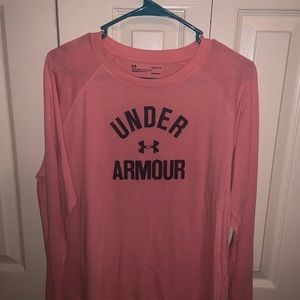 Pink women’s under armour long sleeve, large